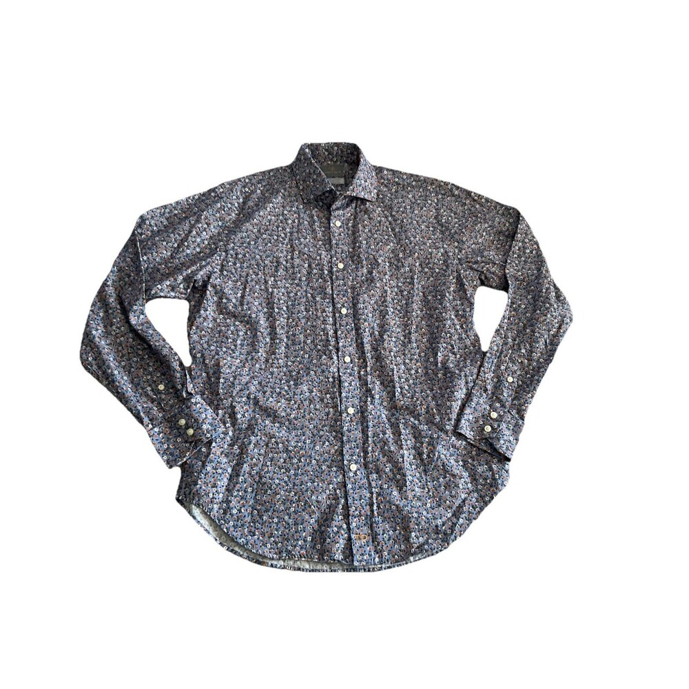 Thomas Dean Shirt Men's Long Sleeve Floral Medium